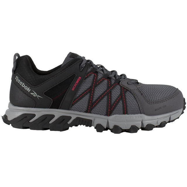 Reebok Work Trailgrip Alloy-Toe Athletic Work Shoe Grey/Black Profile View