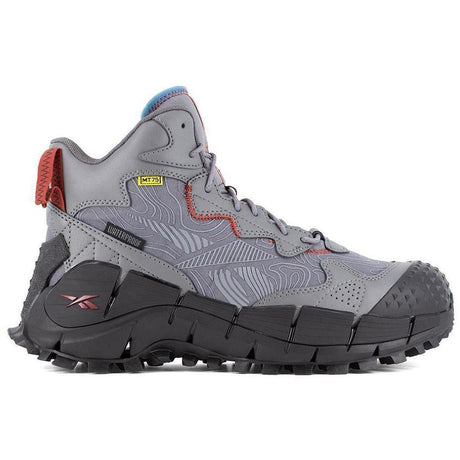 Reebok Work Zig Kinetica Edge II Composite-Toe Work Boot Gray/Red Profile View