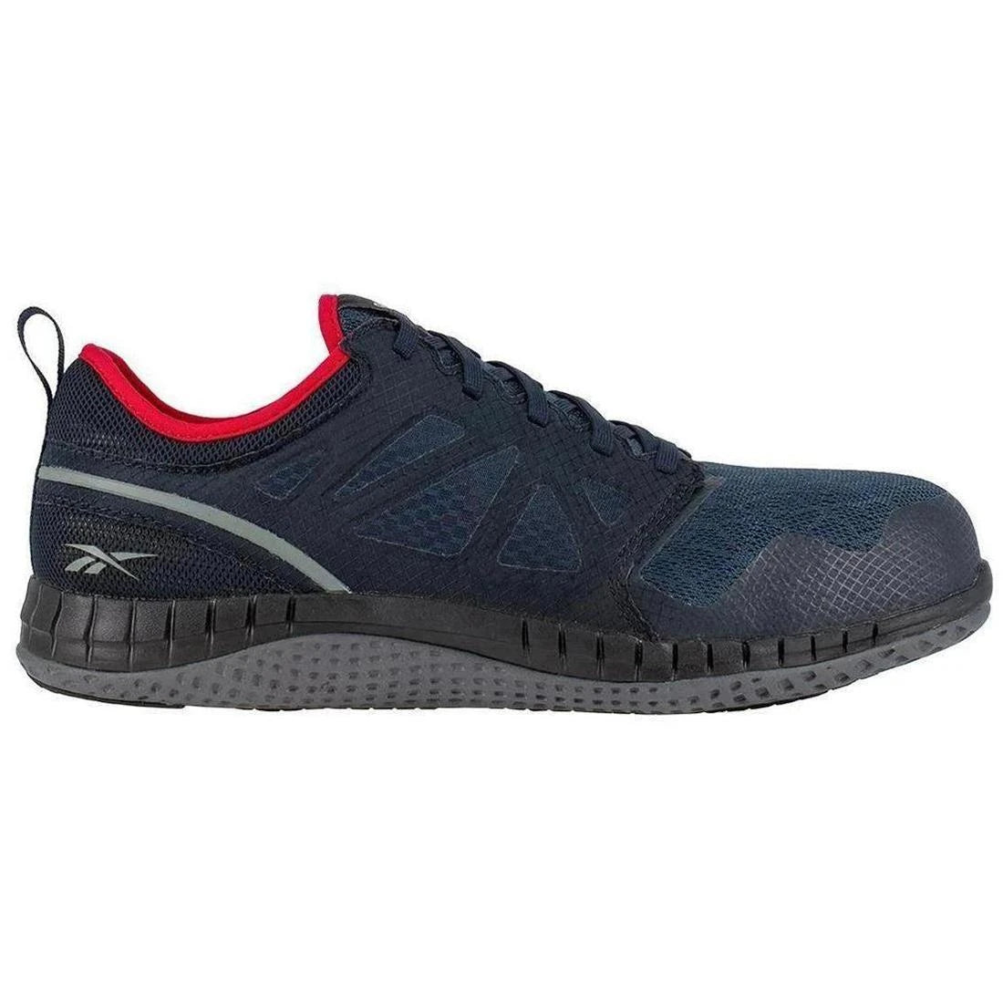 Reebok Work Zprint Steel-Toe Athletic Work Shoe Navy Profile View