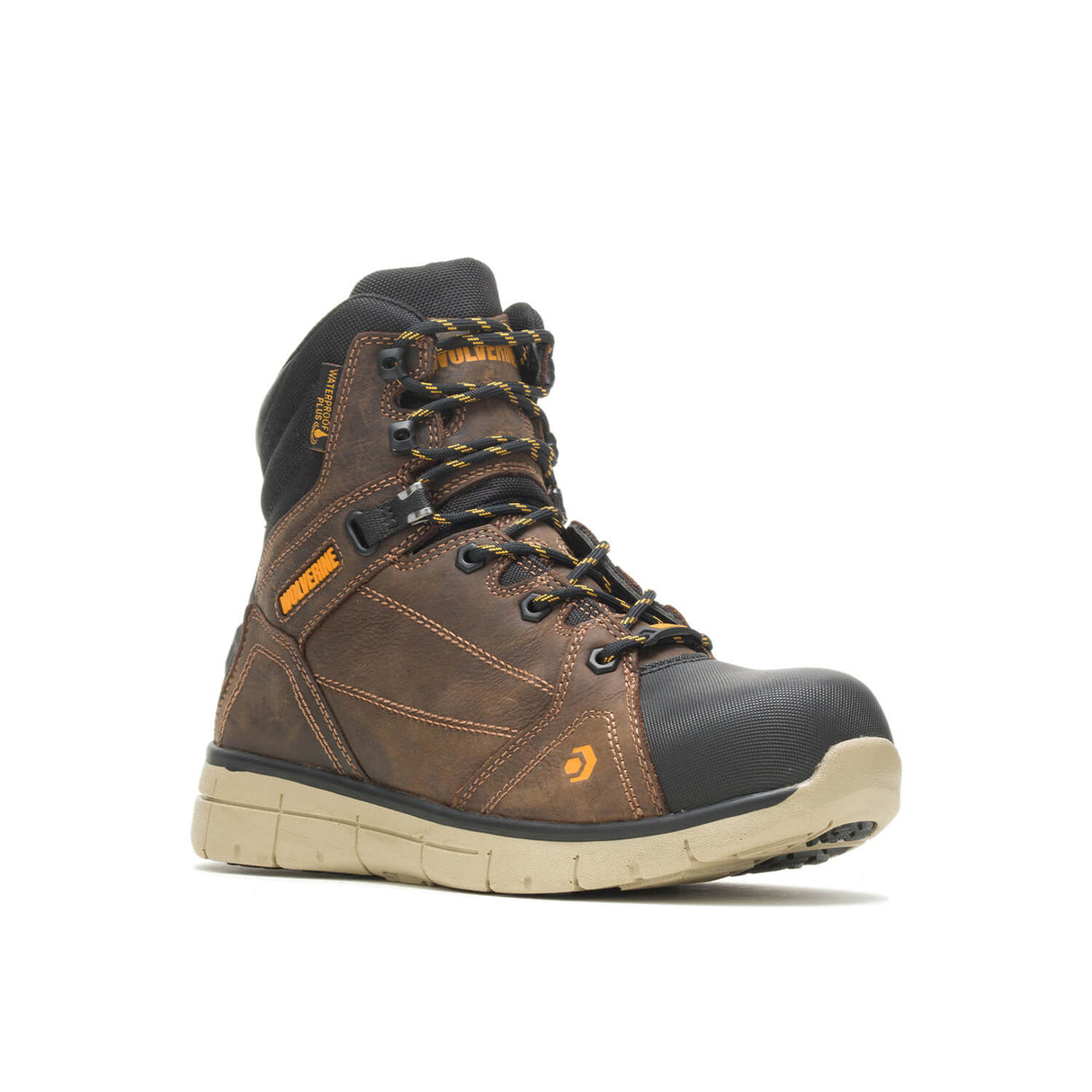 Wolverine Rigger Waterproof CarbonMax Work Boot Brown W10797 Medial Image