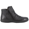 Rockport Works Women's Daisy Work Alloy-Toe Ruched Work Bootie Black Profile View