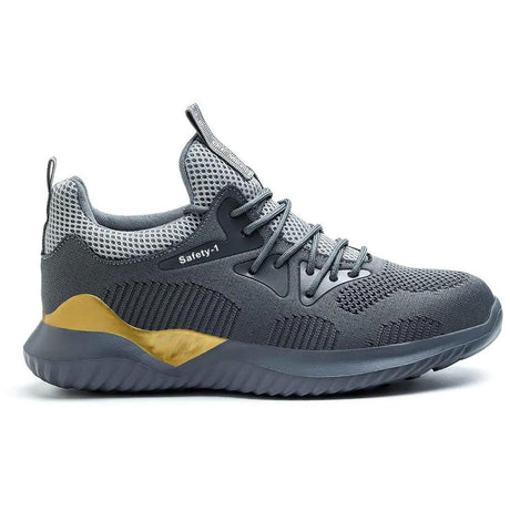 Safety Shoes Steel Toe Athletic Mid Safety Boot Gray G307 Profile View