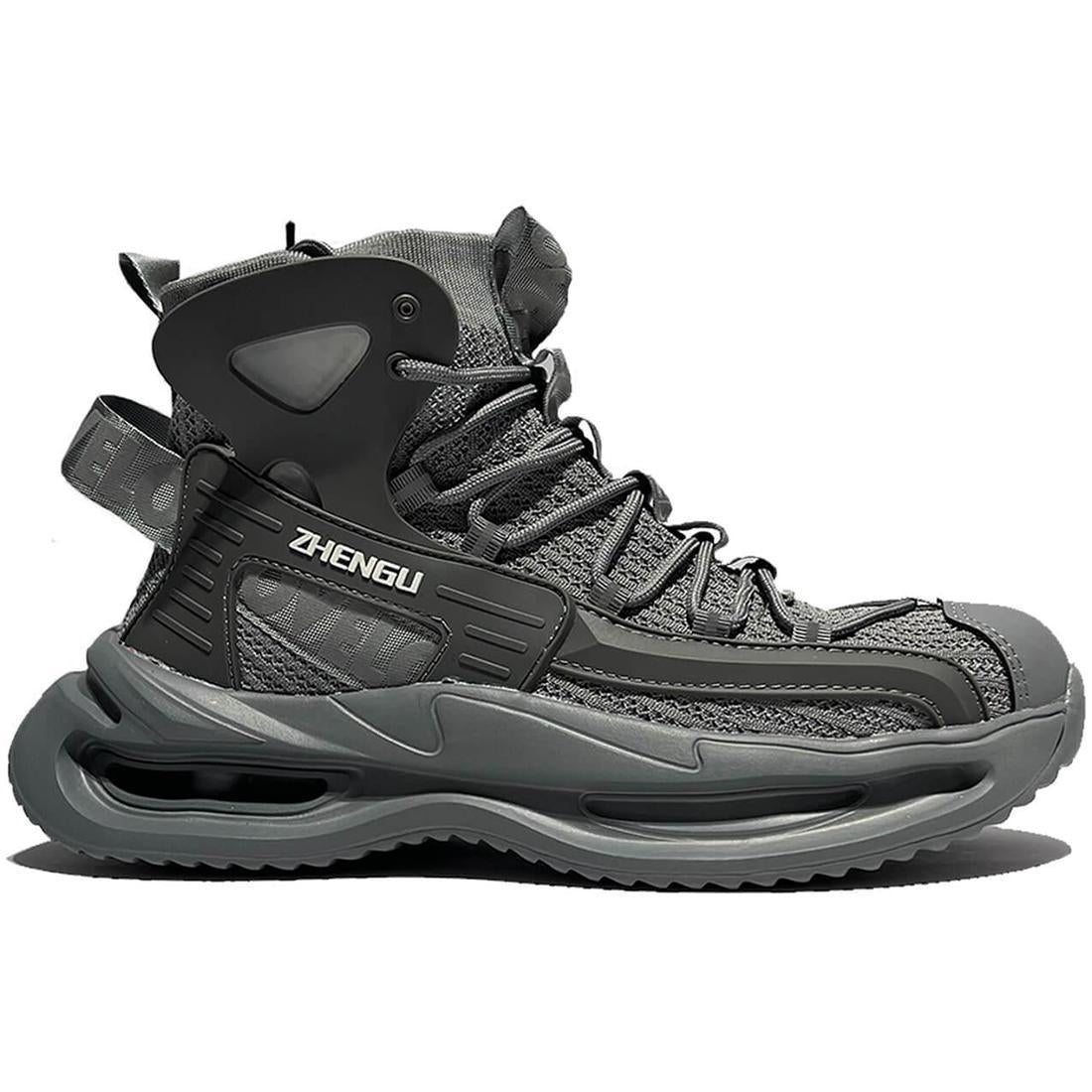 Safety Shoes Zhengu Steel Toe Athletic Mid Safety Boot 8819 Grey Profile View