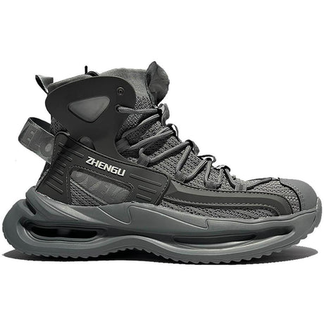 Safety Shoes Zhengu Steel Toe Athletic Mid Safety Boot 8819 Grey Profile View