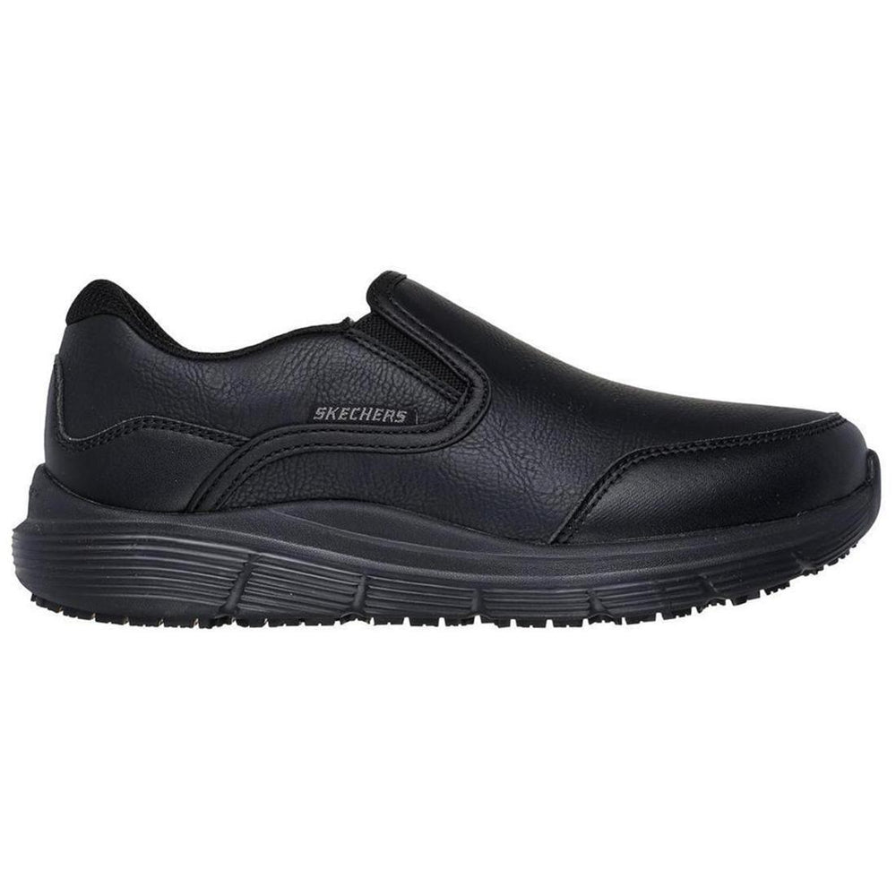 Skechers Work Corart - Uzera Slip Resistant Shoe Black Profile View