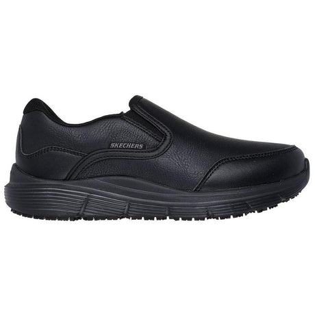 Skechers Work Corart - Uzera Slip Resistant Shoe Black Profile View