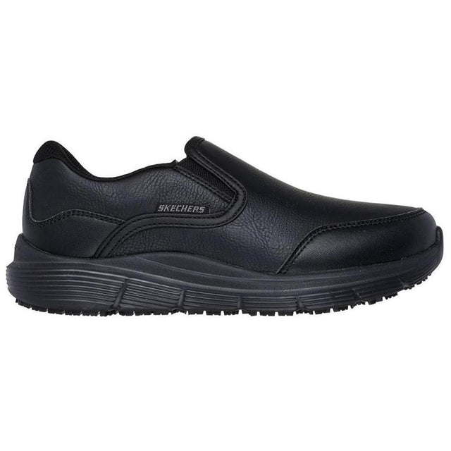 Skechers Work Corart - Uzera Slip Resistant Shoe Black Profile View