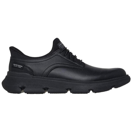 Skechers Work Garza Sr Slip Resistant Shoe Black Profile View