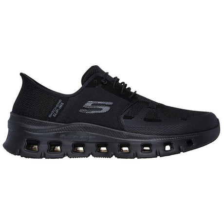 Skechers Work Glide Step Pro Sr Slip Resistant Shoe Black Profile View
