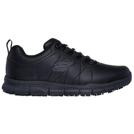 Skechers Work Nampa Beja Slip Resistant Shoe Black Profile View