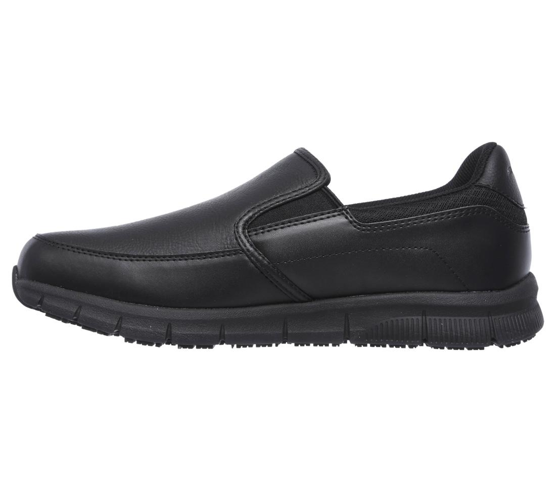 Skechers Work Nampa Groton Slip Resistant Shoe Black 77157/BLK Medial Image
