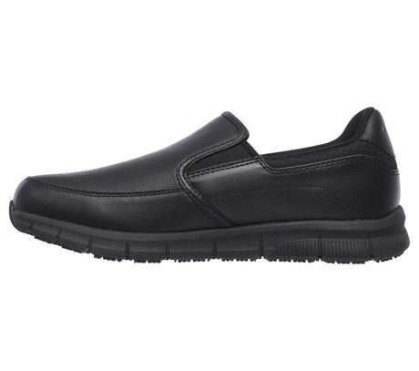 Skechers Work Nampa Groton Slip Resistant Shoe Black 77157/BLK Medial Image