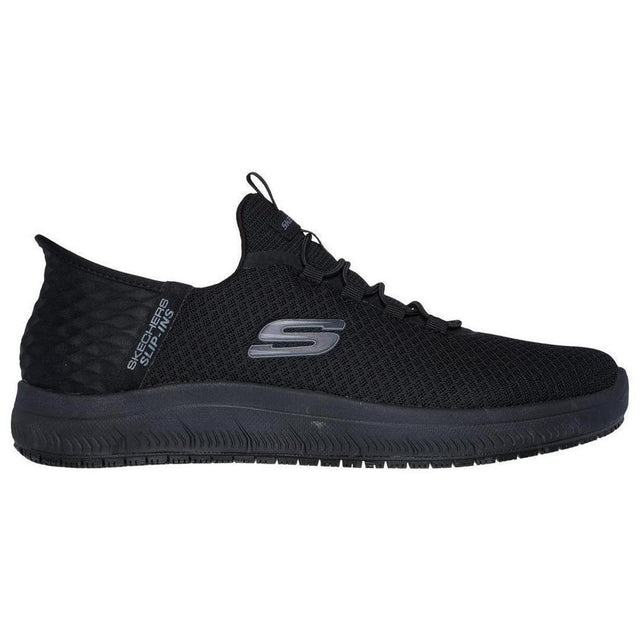 Skechers Work Summits Sr Colsin Slip Resistant Shoe Black Profile View