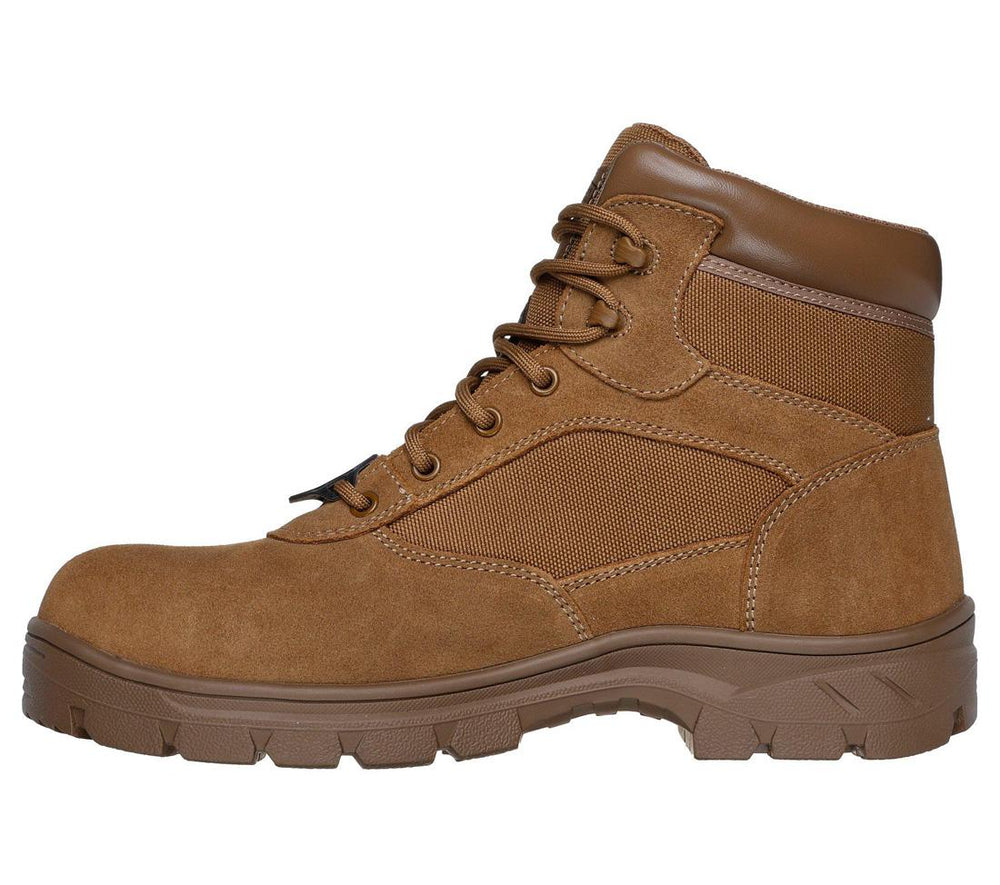 Skechers Work Wascana Baylan Composite-Toe Boot Coyote Brown 200112/CML Medial Image