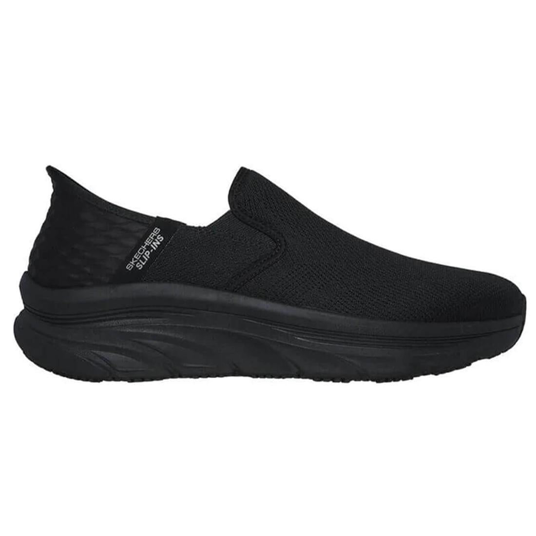 Skechers Work Men's Joden Slip-ins D'Lux Walker Slip Resistant Shoe Black Profile View
