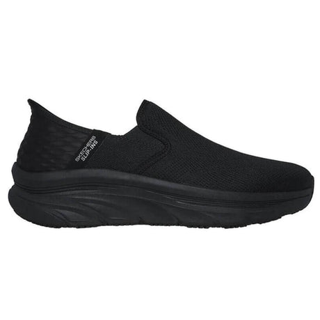 Skechers Work Men's Joden Slip-ins D'Lux Walker Slip Resistant Shoe Black Profile View