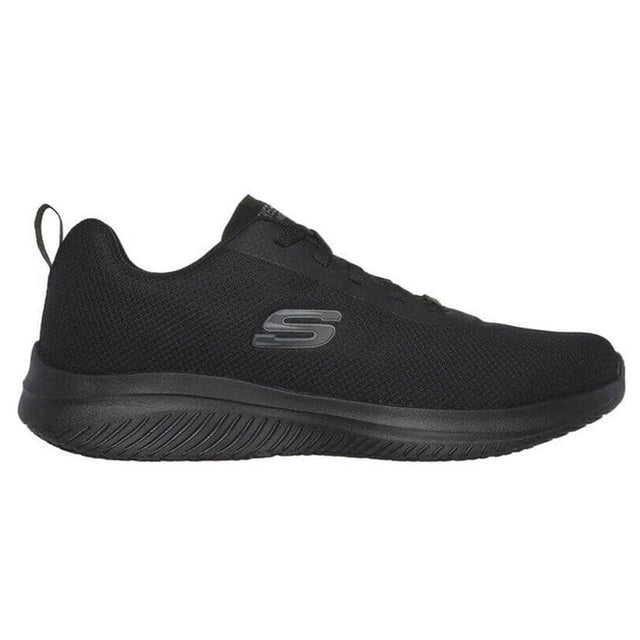 Skechers Work Men's Daxtin Ultra Flex 3.0 Relaxed Fit Slip Resistant Shoe Black Profile View