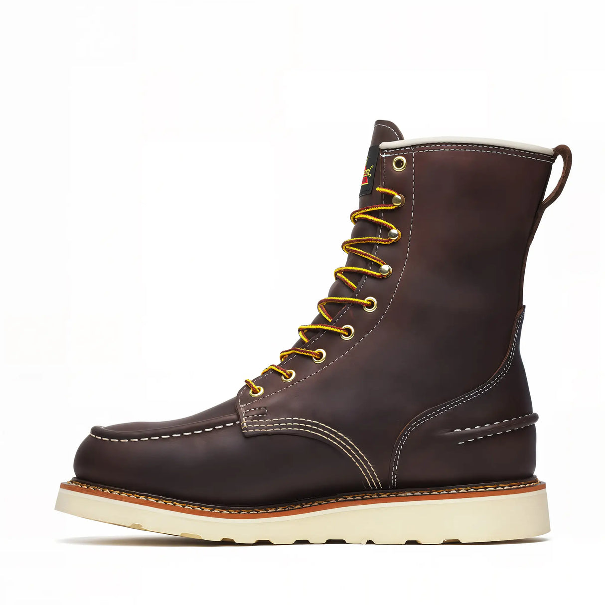 Thorogood 1957 Series 8" Waterproof Steel-Toe Moc Toe Boot with Maxwear Wedge Briar Pitstop Inner Side View