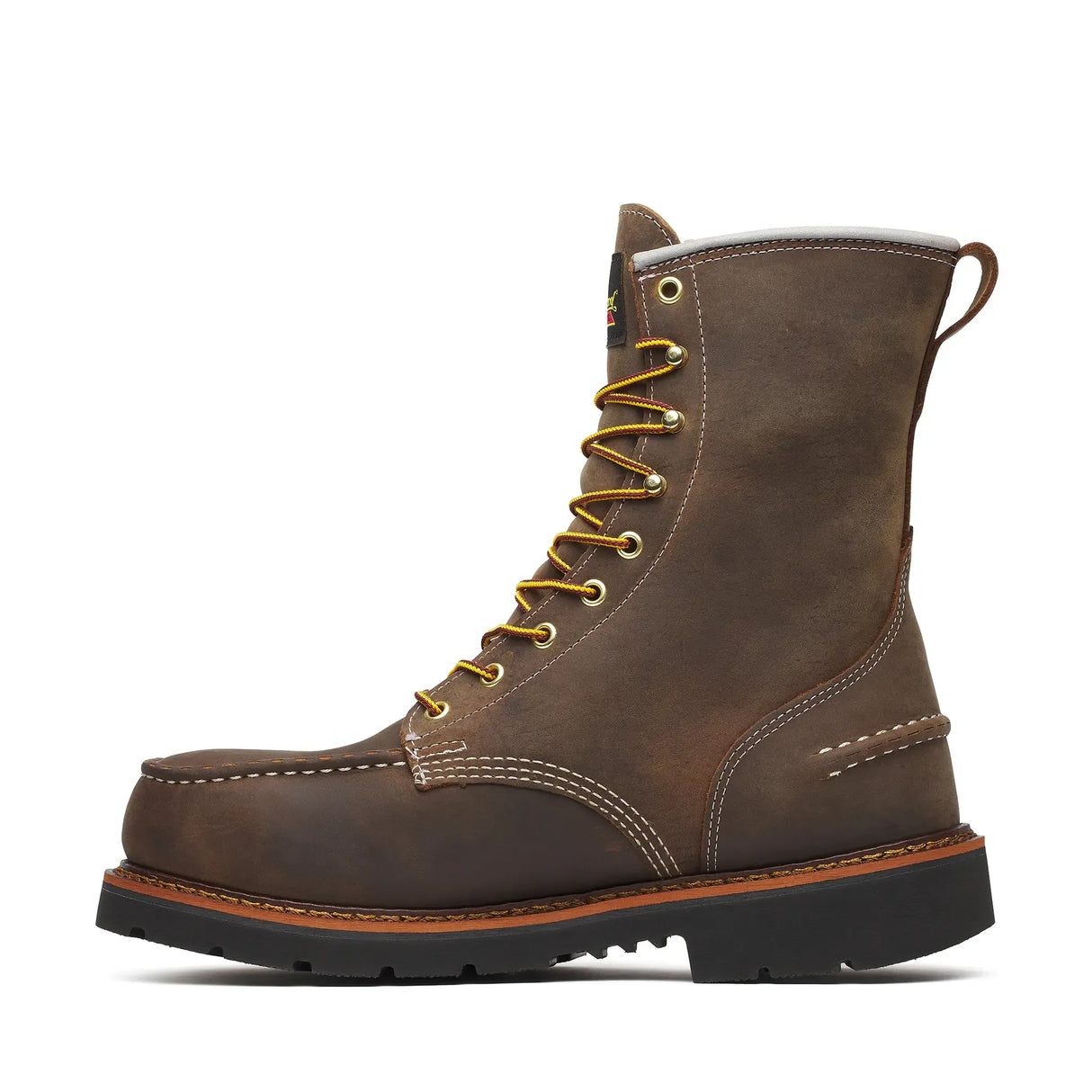 Thorogood 1957 Series 8" Waterproof Steel-Toe Moc Toe Boot with Maxwear 90 Crazy Horse Inner Side View