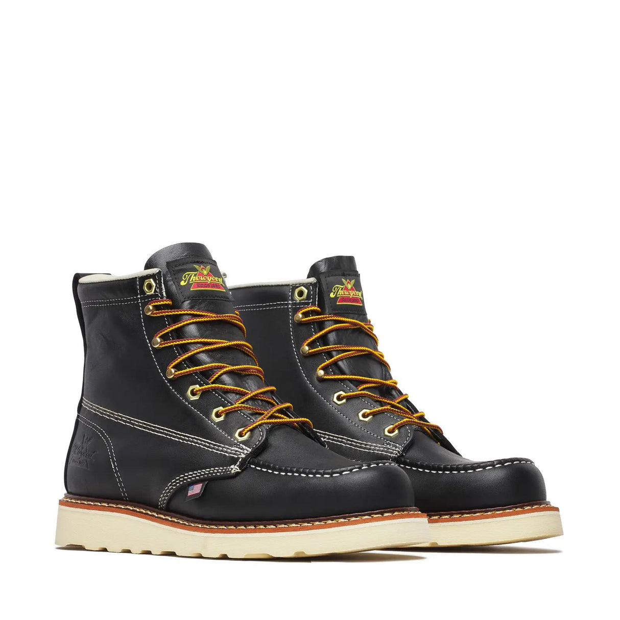 Thorogood American Heritage 6" Moc Toe Boot Maxwear Wedge Black Medial View