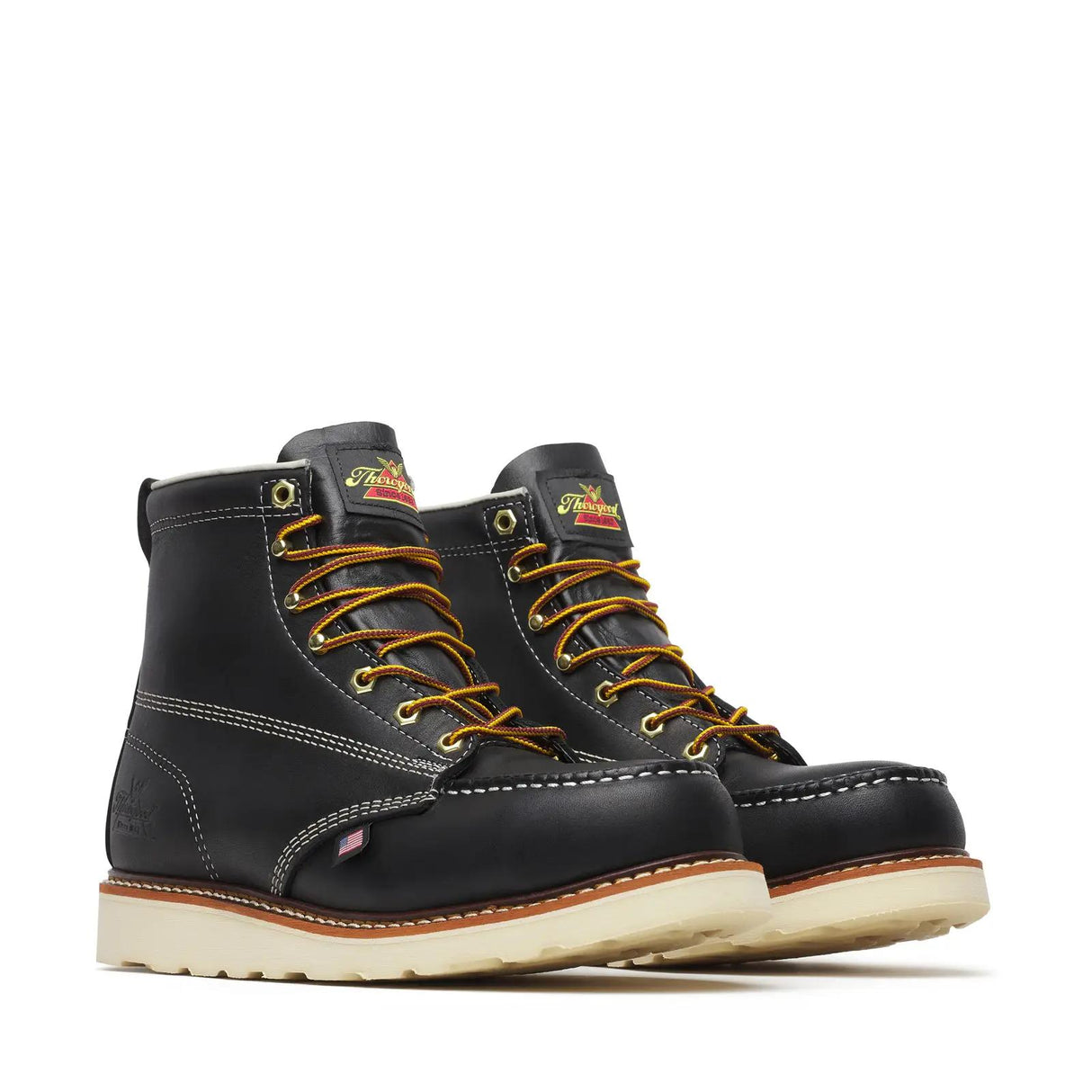 Thorogood American Heritage 6" Steel-Toe Moc Toe Boot Maxwear Wedge Black Medial View