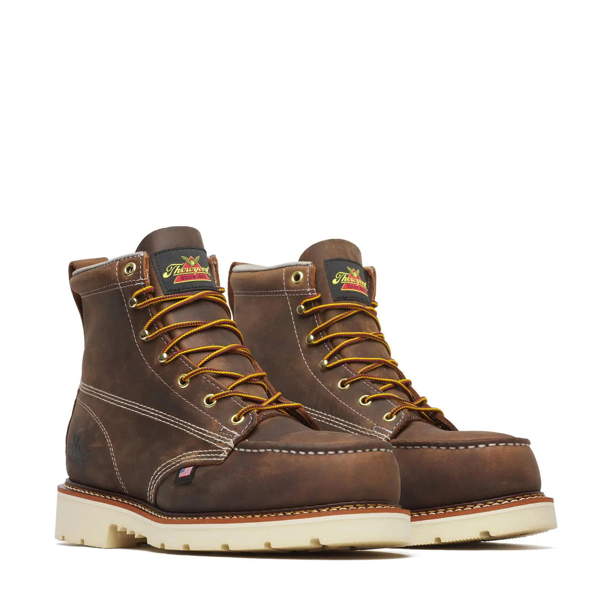 Thorogood American Heritage 6" Steel-Toe Moc Toe Boot Maxwear 90 Trail Crazy Horse Medial View