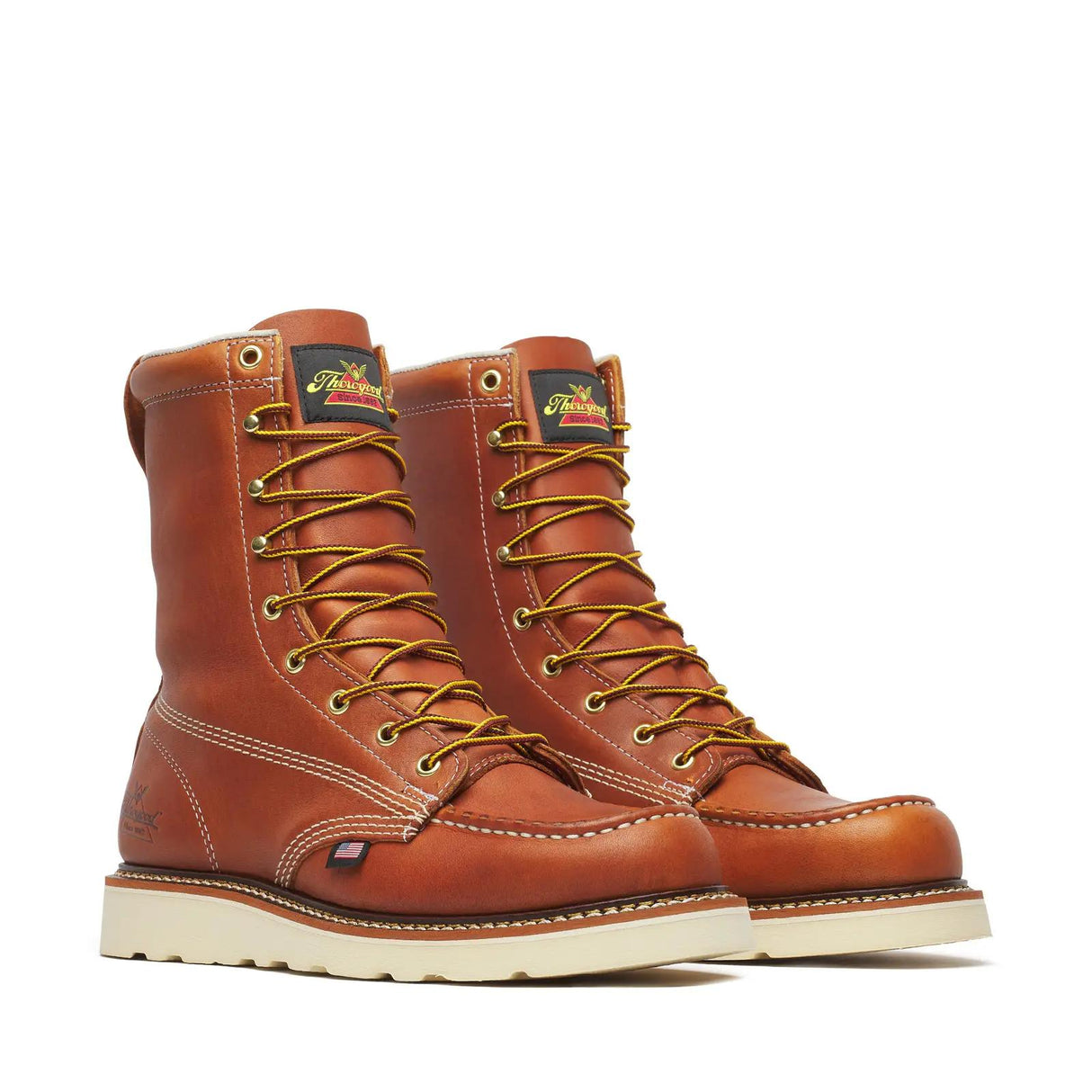 Thorogood American Heritage 8" Moc Toe Boot Maxwear Wedge Tobacco Medial View