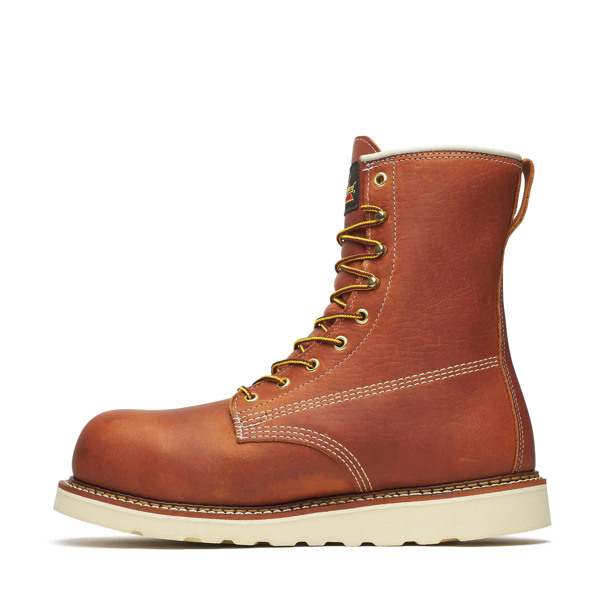Thorogood American Heritage Waterproof 8" Composite Toe Plain Toe Boot Maxwear Wedge Tobacco Inner Side View