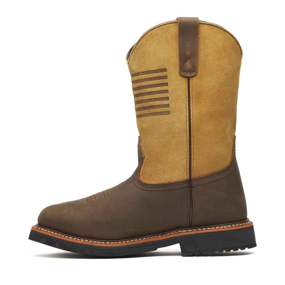 Thorogood Western 11" Waterproof Wellington Square-Toe Boot Crazy Horse/Tan Inner Side View
