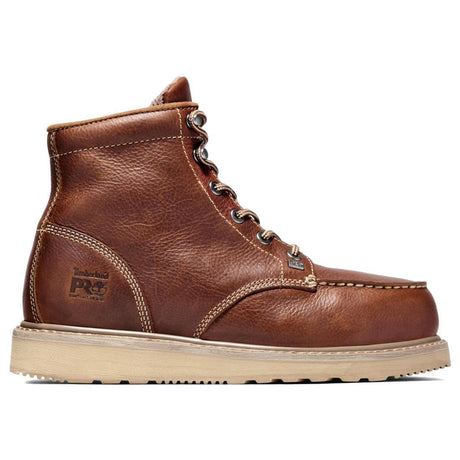 Timberland Pro Barstow 6 Inch Men's Alloy-Toe Work Boot Brown Profile View