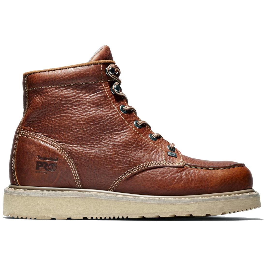 Timberland Pro Barstow 6 Inch Soft-Toe Wedge Boot Brown Profile View