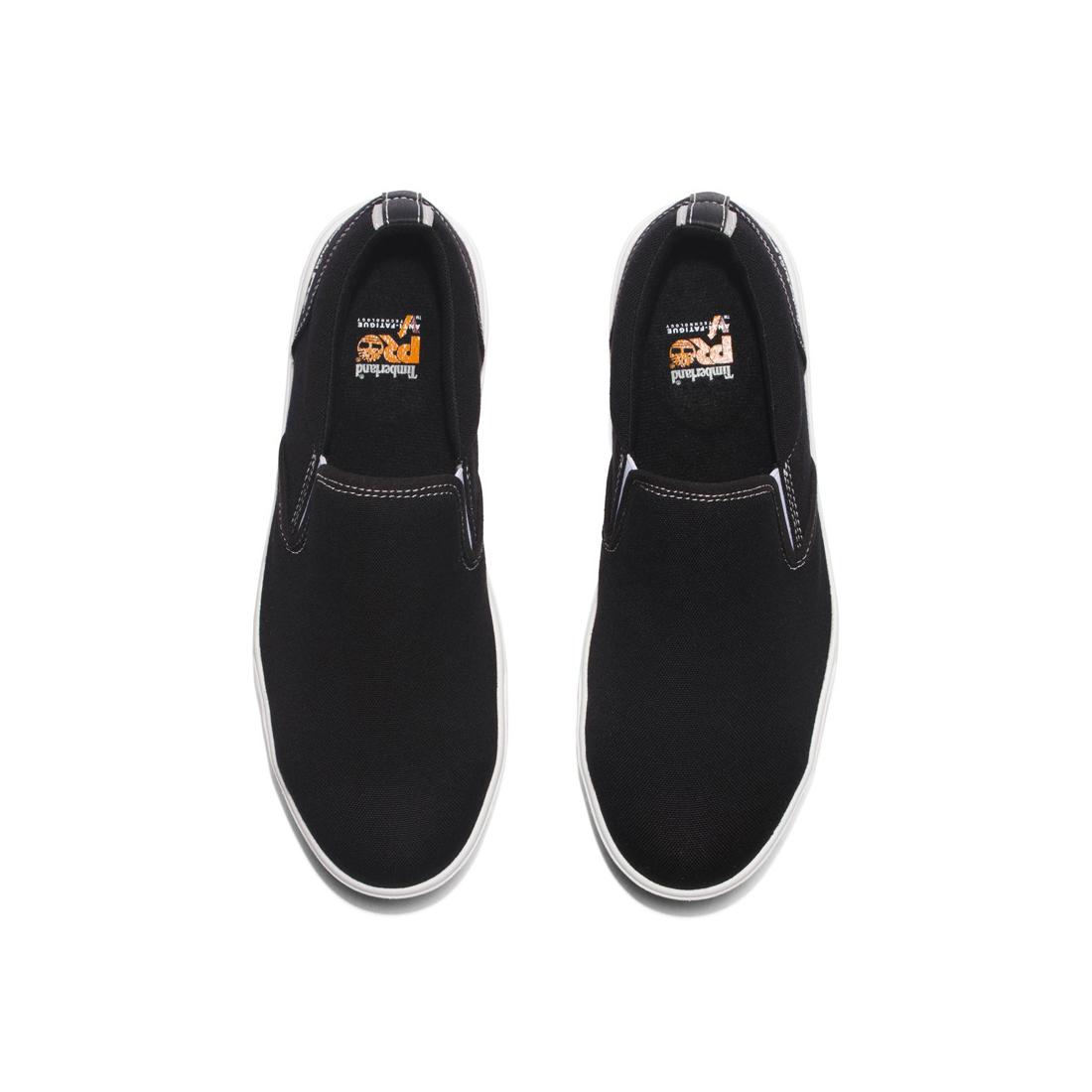 Timberland Pro Berkley Slip-on Composite-Toe Work Shoe Black Front-upper View