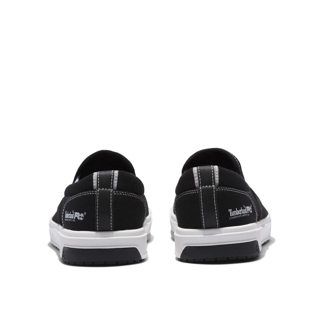 Timberland Pro Berkley Slip-on Composite-Toe Work Shoe Black Heel-Back View