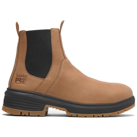 Timberland Pro Women's Birchline Composite-Toe Chelsea Boot Full Grain Light Brown Profile View