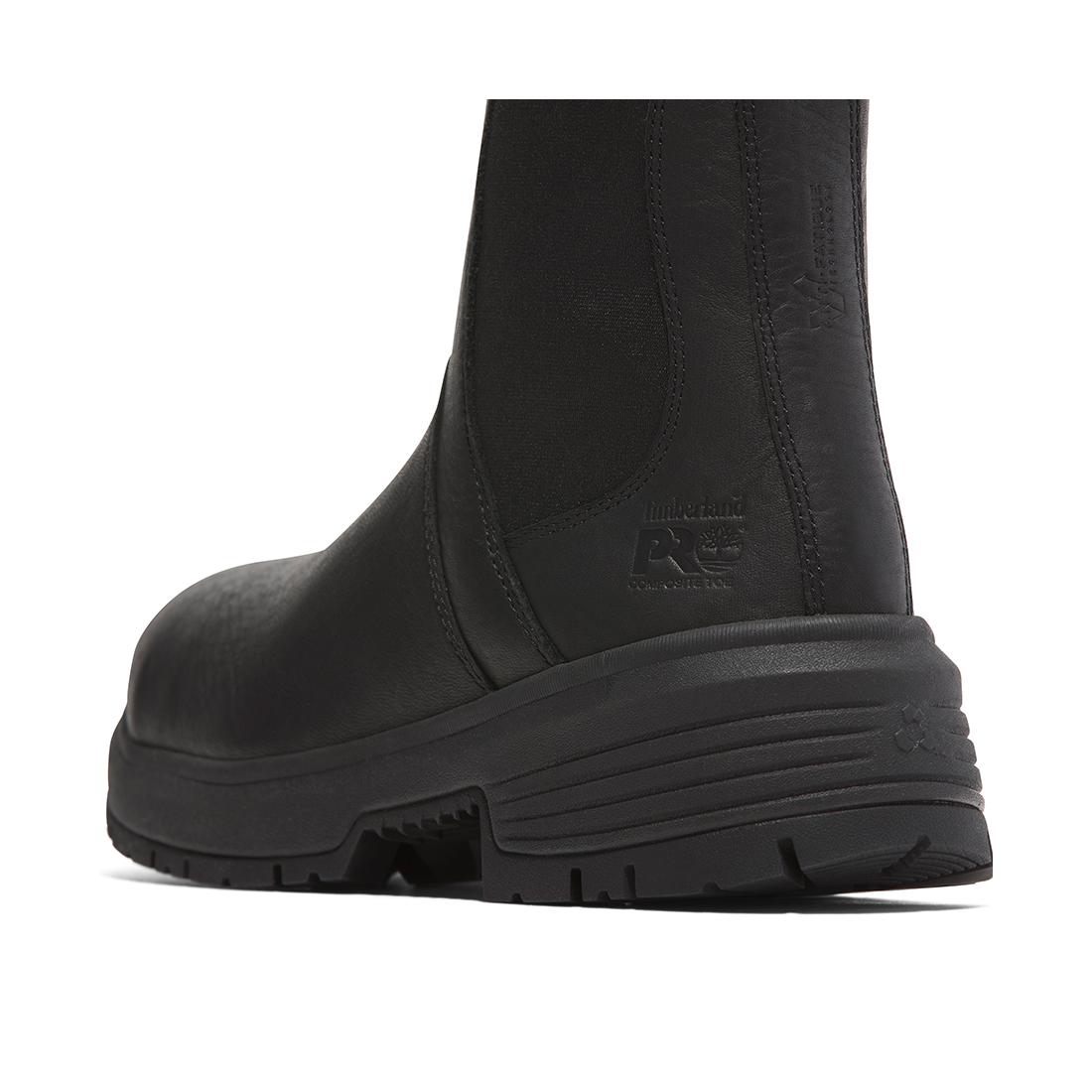 Timberland Pro Women's Birchline Composite-Toe Chelsea Boot Sd10 Full Grain Blackout Angled View