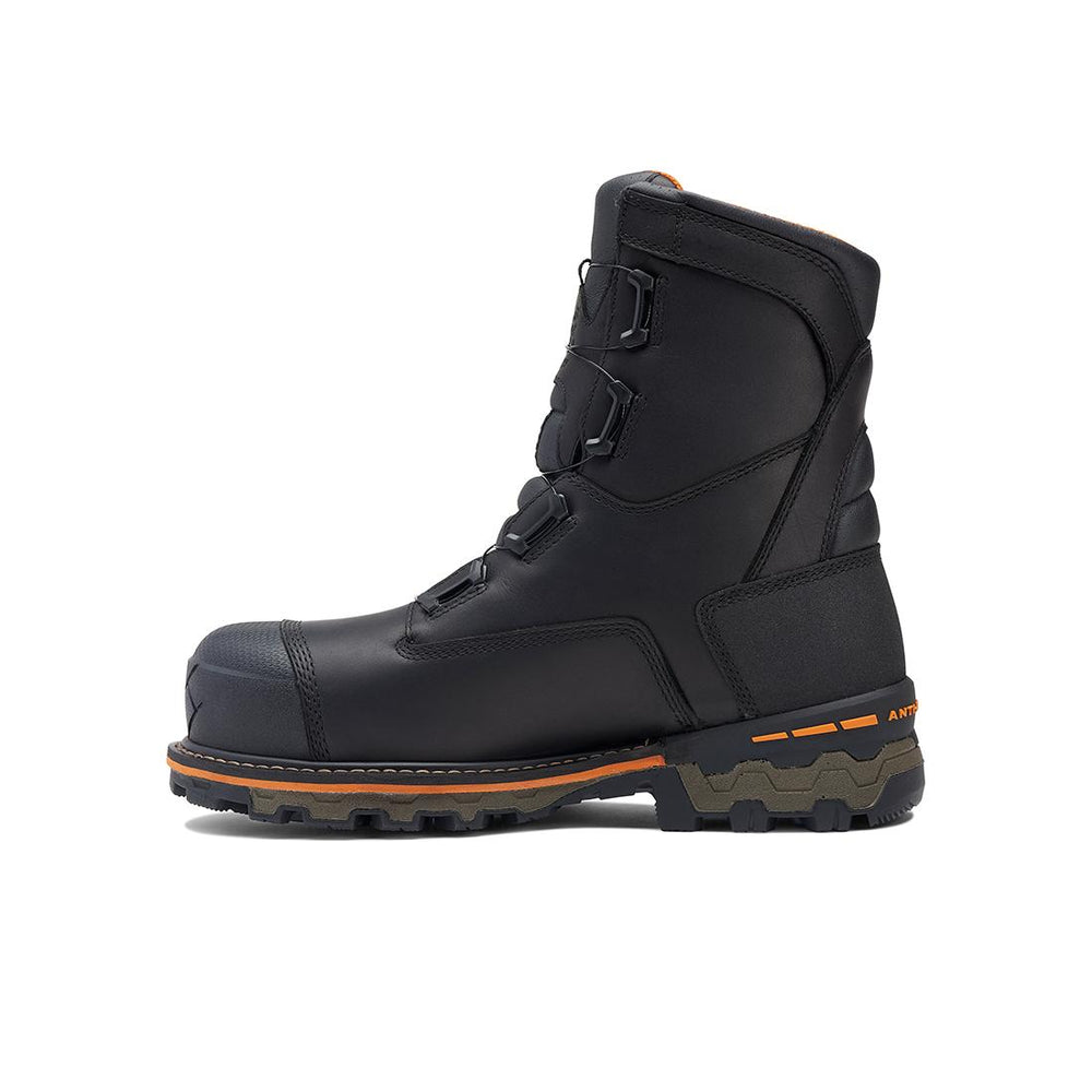 Timberland Pro Boondock 8-Inch Waterproof Composite-Toe Work Boot Boa Fp Csa 400G Full Grain Black Angled View