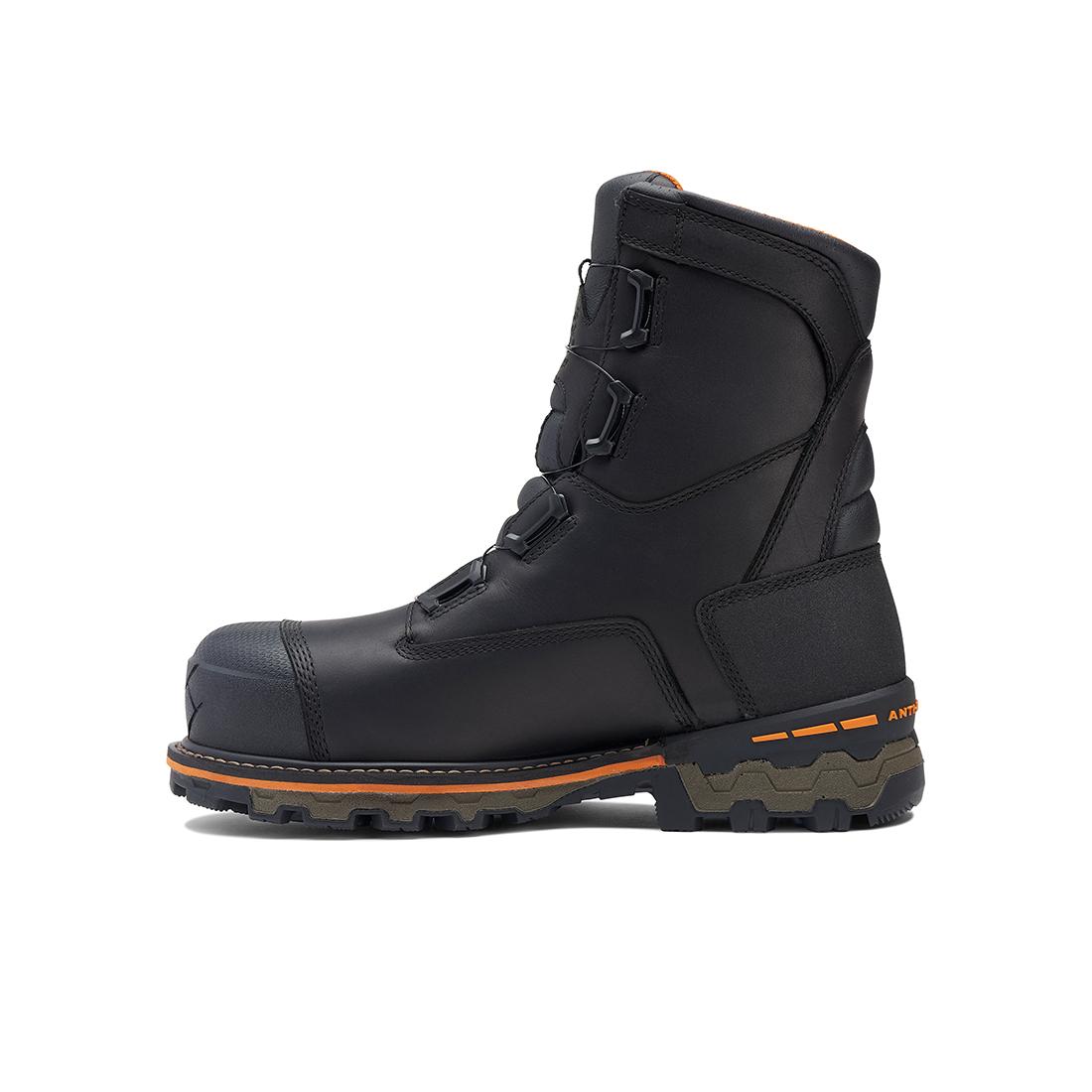 Timberland Pro Boondock 8-Inch Waterproof Composite-Toe Work Boot Boa Fp Csa 400G Full Grain Black Angled View