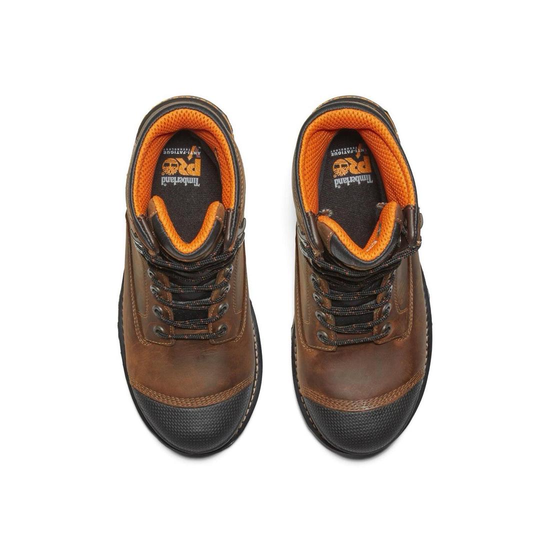 Timberland Pro Boondock 8 Inch Composite-Toe Work Boot Brown Front-upper View