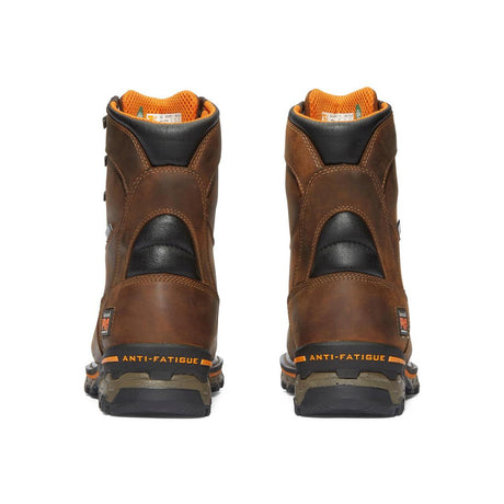 Timberland Pro Boondock 8 Inch Composite-Toe Work Boot Brown Heel-Back View