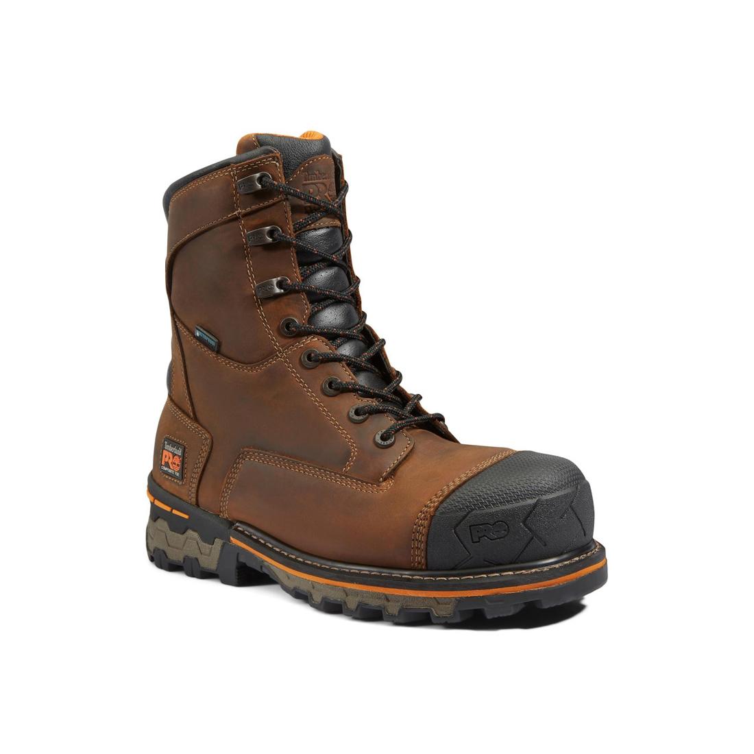 Timberland Pro Boondock 8 Inch Composite-Toe Work Boot Brown Medial View