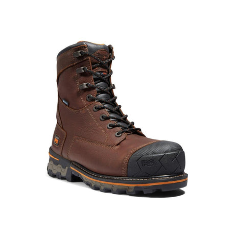Timberland Pro Boondock 8 Inch Composite-Toe Waterproof Ins 600G Work Boot Brown Medial View