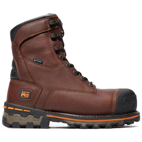 Timberland Pro Boondock 8 Inch Composite-Toe Waterproof Ins 600G Work Boot Brown Profile View