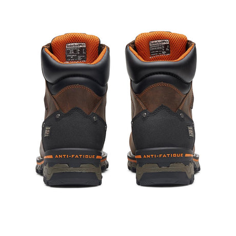 Timberland Pro Boondock 6-Inch Waterproof Composite-Toe Work Boot Boa Fp Csa Full Grain Medium Brown Heel-Back View