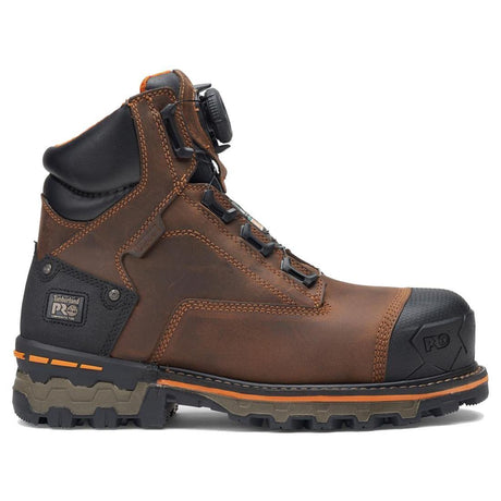 Steel Toes B2B - Boondock 6-Inch Waterproof Composite-Toe Work Boot Boa Fp Csa Full Grain Medium Brown Profile View