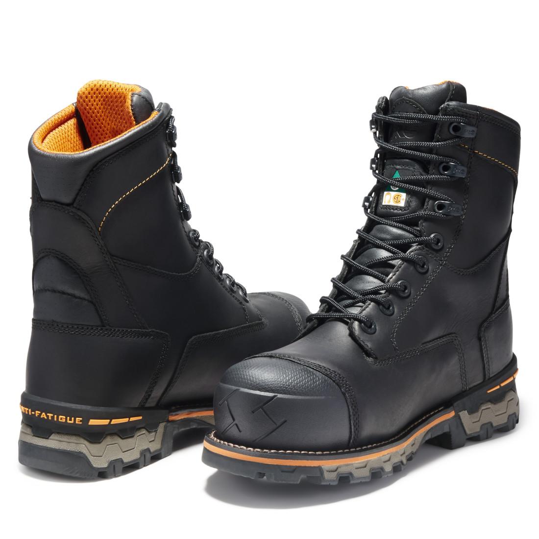Timberland Pro Boondock Waterproof Steel Toe 200g Insulated Work Boots – Black Heel-Back View