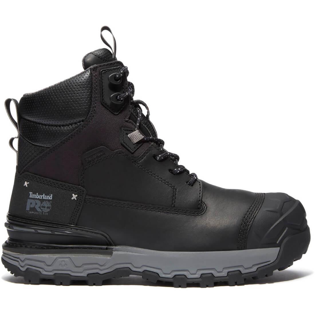 Timberland Pro Boondock Ultralight Waterproof Composite Toe Work Boots – Black with Grey Profile View