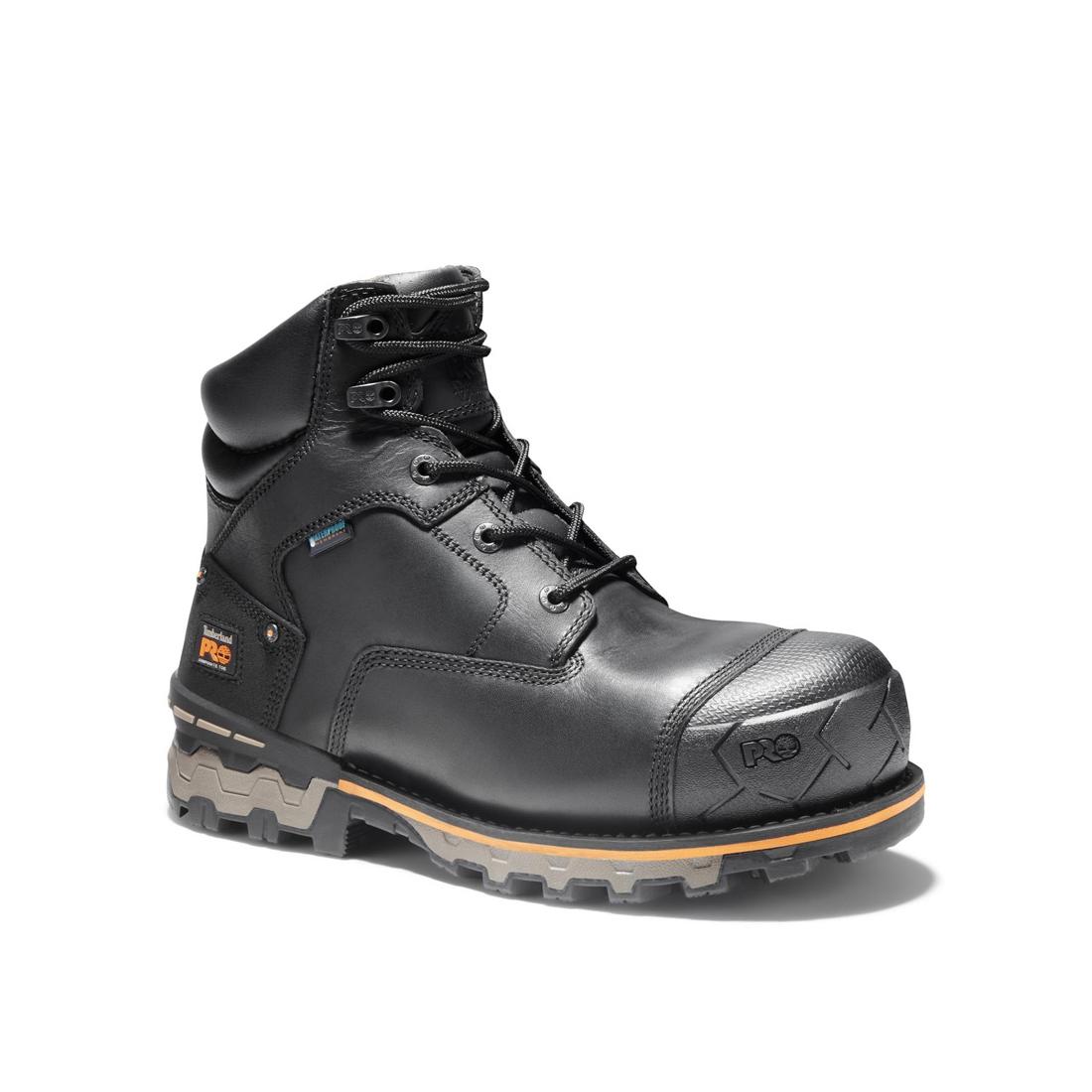 Timberland Pro Boondock 6 Inch Composite-Toe Waterproof Work Boot Black Medial View