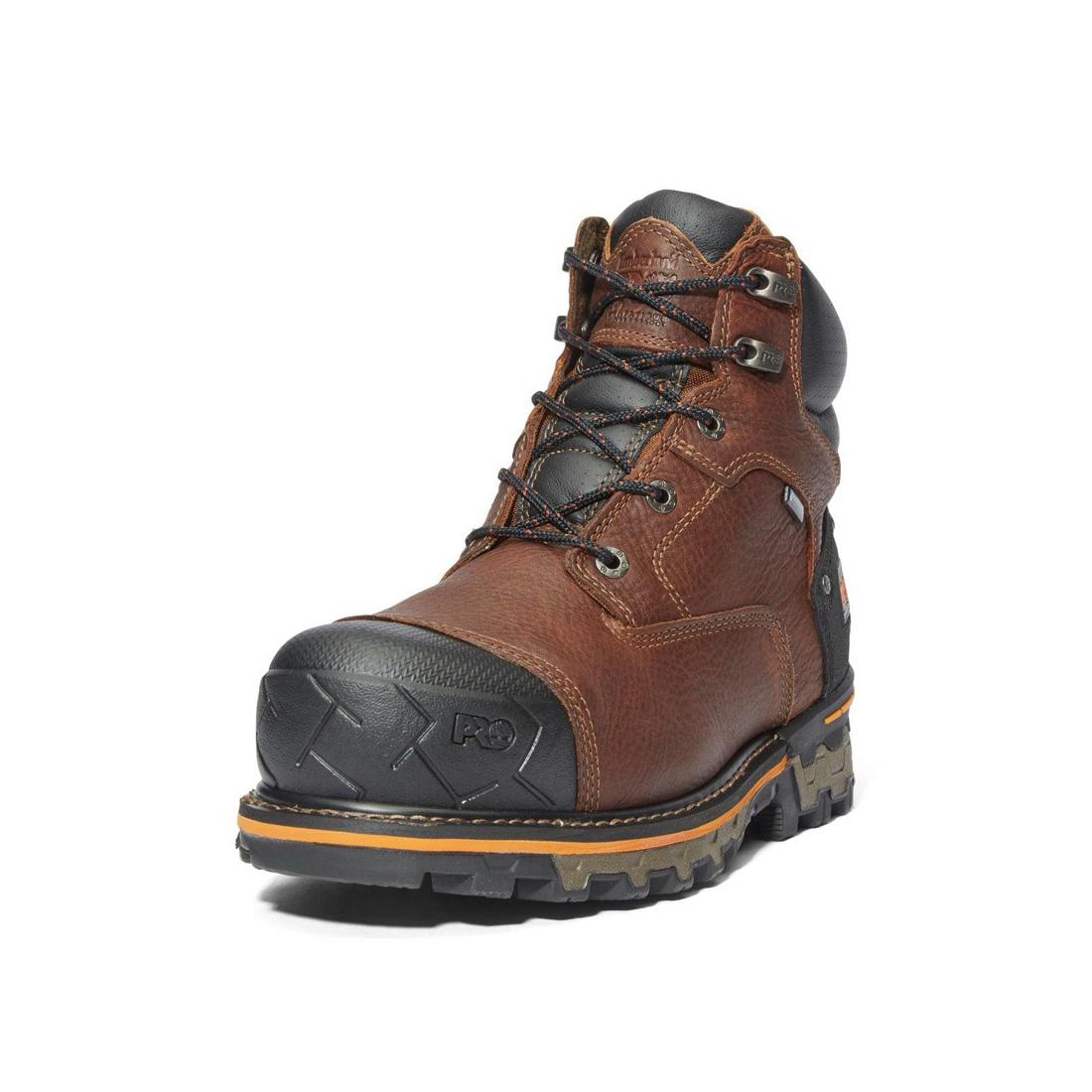 Timberland Pro Boondock 6 Inch Composite-Toe Waterproof Ins 400G Work Boot Brown Detail View