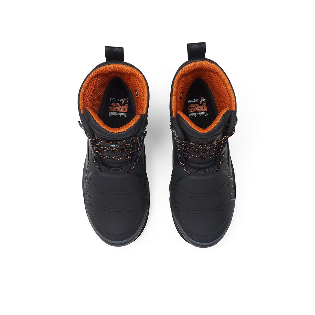 Timberland Pro Boondock Emg 8-Inch Composite-Toe Work Boot Fp Ins Csa 200G Full Grain Black/Orange Front-upper View