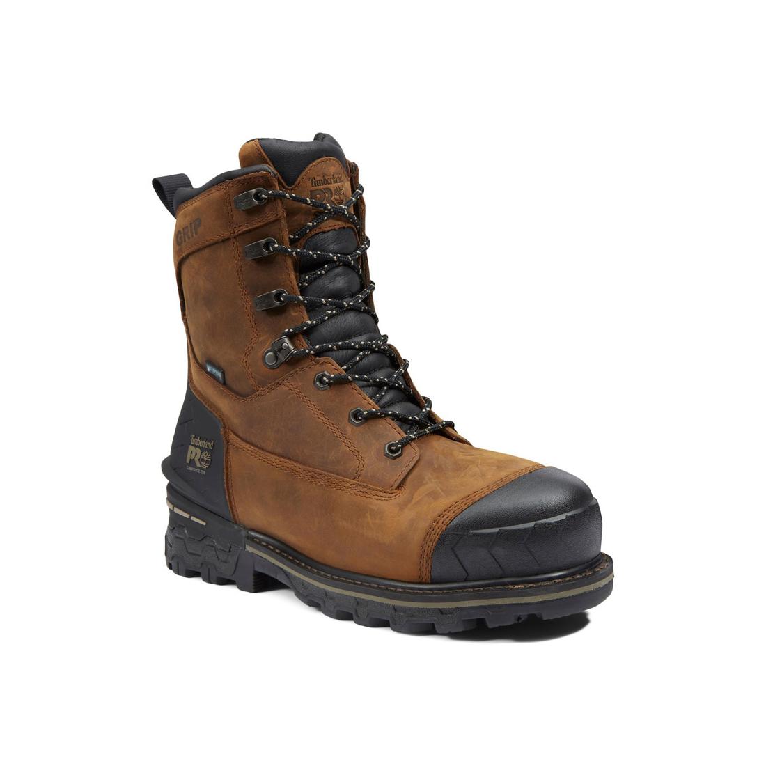 Timberland Pro Boondock HD 8 Inch Composite-Toe Waterproof Work Boot Brown Medial View